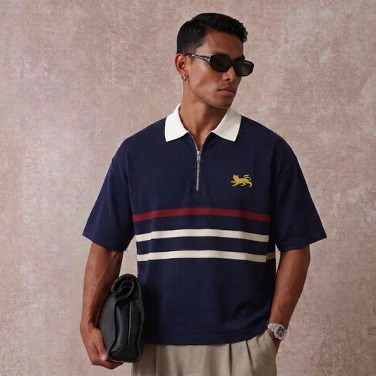 LES BLEUS RIBBED POLO